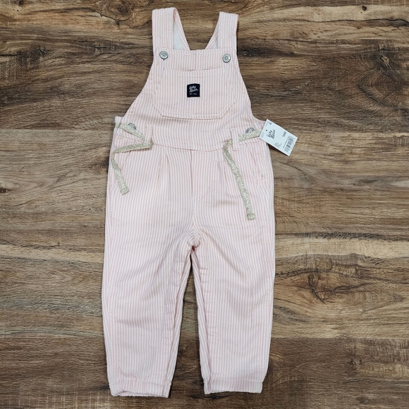 NWT OshKosh B'Gosh Ultra Soft Overalls, Pink Hickory C0079 - Picture 3 of 5